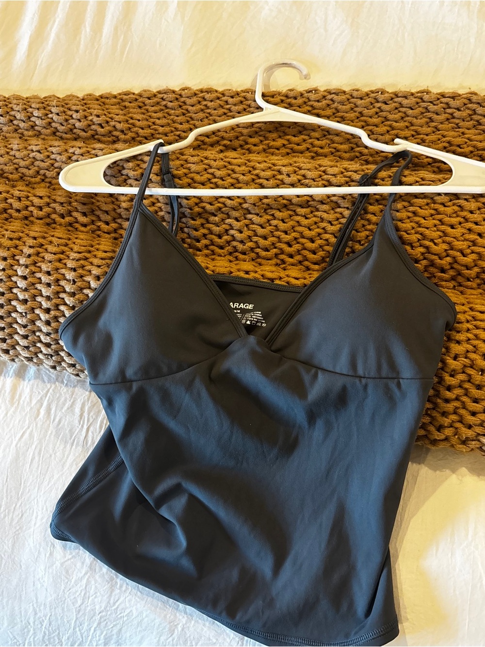 Garage Black V-Neck Slim-Strap Camisole